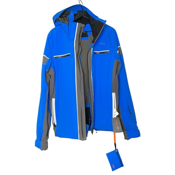 KJUS Men’s All Timer Jacket Size Medium Blue New Ski Snow Hooded - Picture 1 of 15